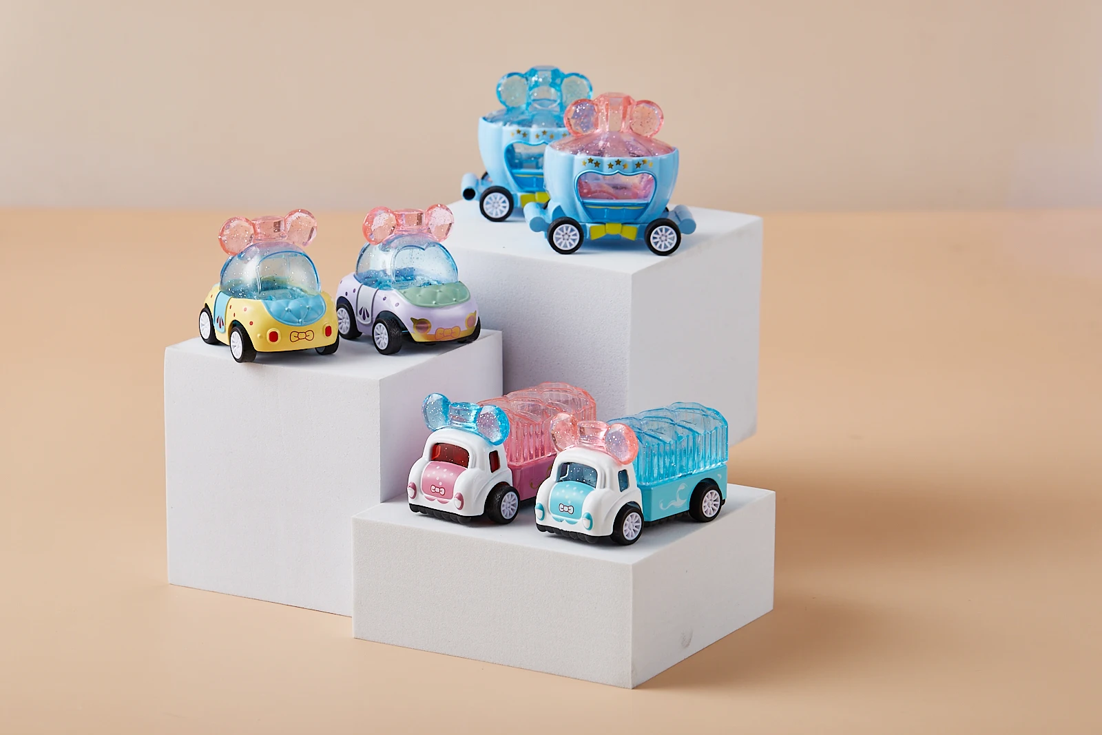 Hot sale mini alloy return model car 1:64 Colorful Small pumpkin car lovely funny cartoon car material safe vehicle toy for kids