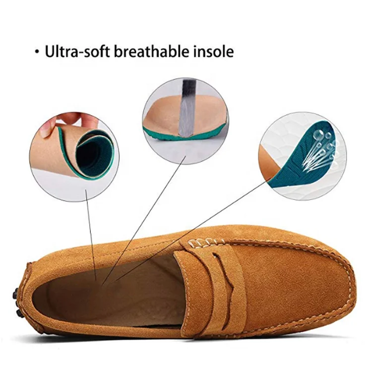 Мужская повседневная обувь; Классические лоферы из натуральной замши; Слипоны на плоской подошве; Мужские мокасины; Повседневная