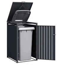 wheelie bin storage Lockable Wheelie Bin Cover with Hinged Lid and Door Garden Furniture Bins Cover