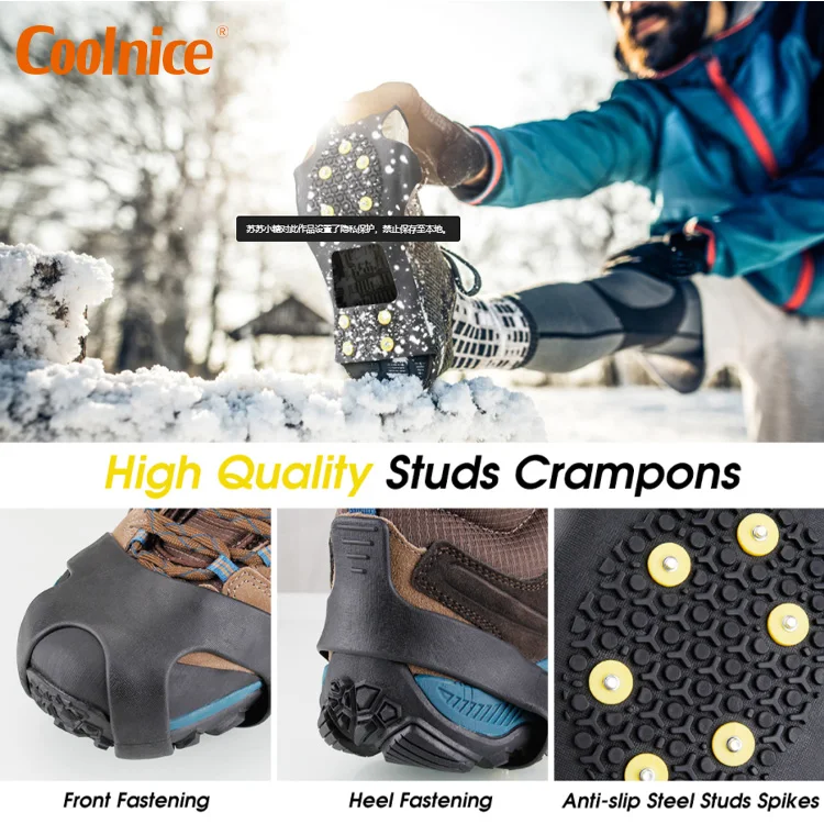 1 пара модных х 10 шпильки на нескользящей подошве ледяным скалам! Шпильке зимние комбинезоны для новорожденных теплые противоскользящие шипы Захваты бутсы поверх обуви Чехлы