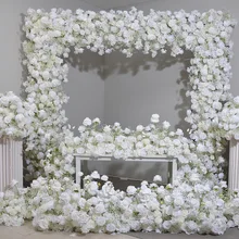 New wedding arrangement baby breath Artificial flowers square arch cattle horn frame decorative flower row display flower ball