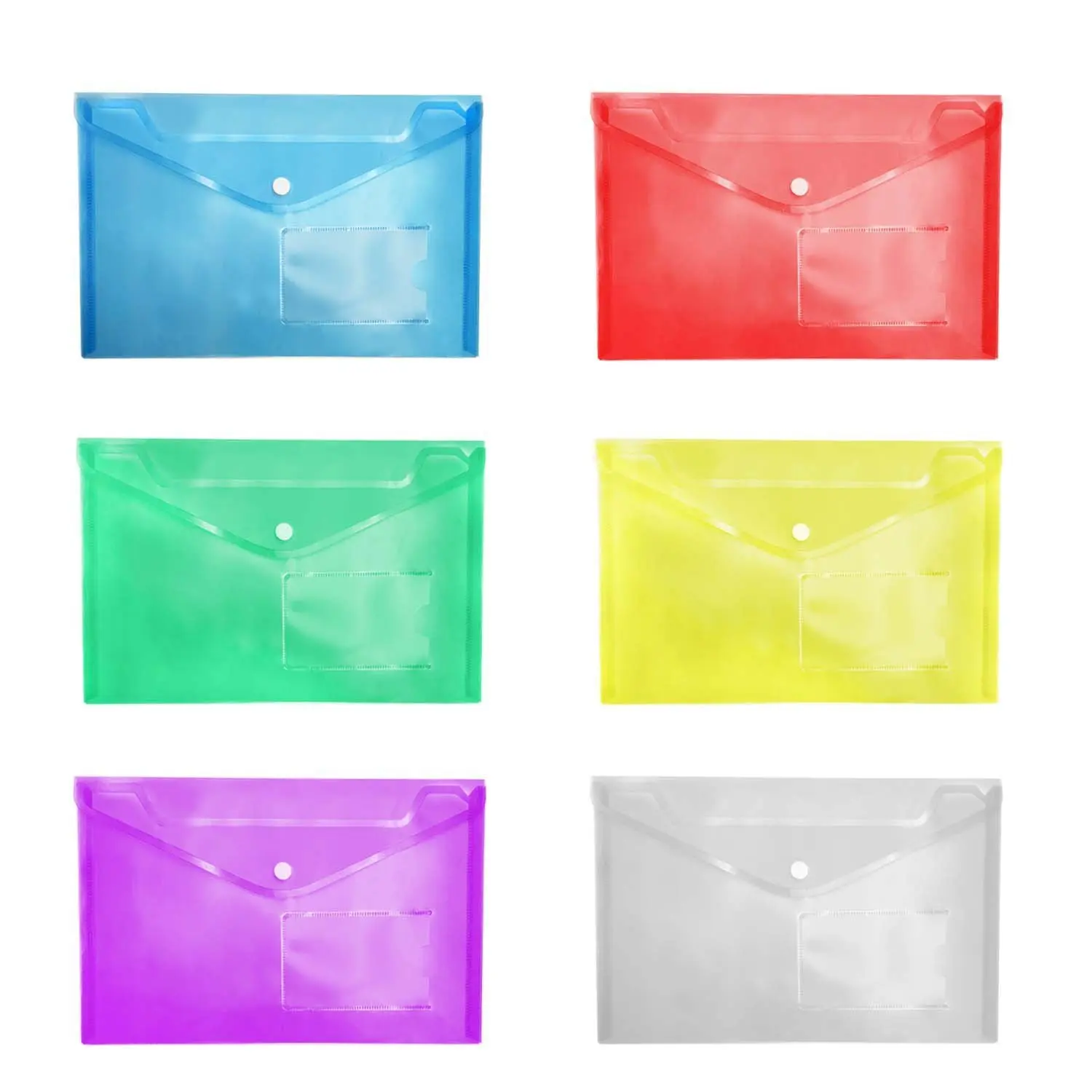 A4 Clear Plastic Envelopes With Snap Button Document Plastic File Folders Letter Poly A6 Envelopes Plastic With Label Pocket