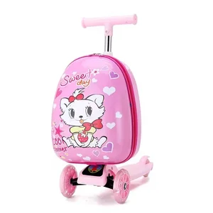 Cute Cartoon Children's Luggage Baby Prodigy Scooter Suitcase