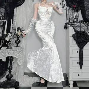 Oem Odm Gothic Elegant Pearl - Embellished White Lace Corset - Style Camisole