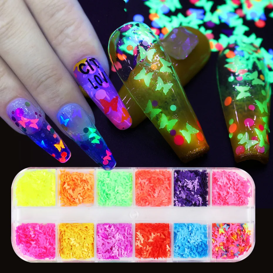 5 Sheets/lot Neon Fireworks Nail Stickers 3d Fluorescent Nail Art Design  Summer Self Adhesive Water Transfer Decals Foil Tips - Stickers & Decals -  AliExpress