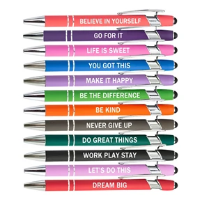 Hot Selling Multi-function Touch Screen Stylus Metal Ballpoint Pen With Custom Logo Printed Engraved for Mobile Phone Gift