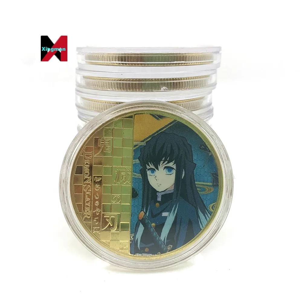 10 Types Select Japan Anime Demoned Slayer Gold Coin Kamado Tanjirou 10000 Yen 24k Coin for Gift Kimetsu No Yaiba Souvenir