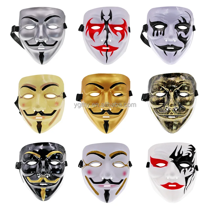 Anonymous Vendetta Guy HACKER Masque Adultes Halloween Déguisement Fête Accessoire 
