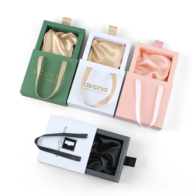 Custom Pink Sliding Drawers Paper Luxury Jewelry Packaging Cute Slider ...