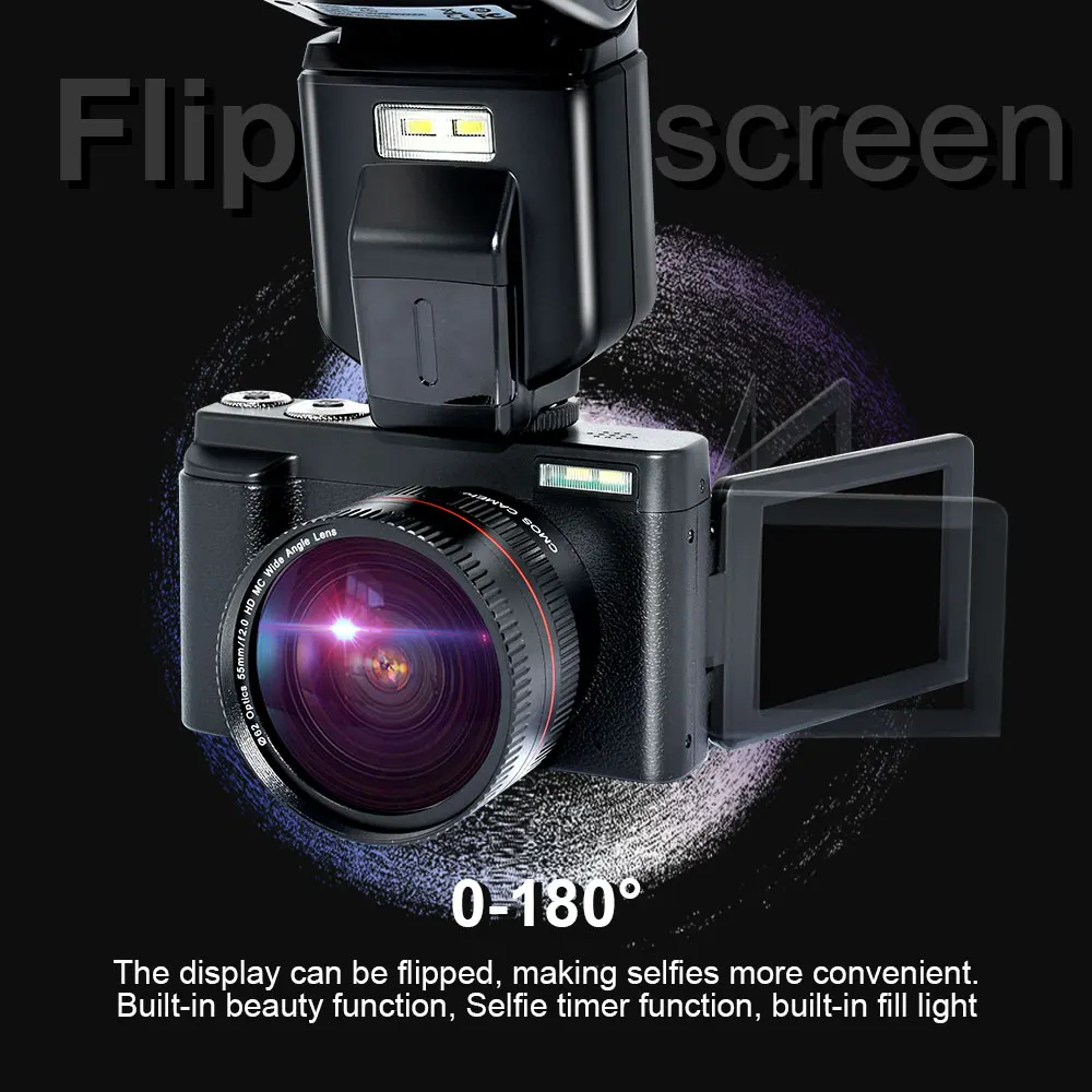 Chinese Low Price 2.7K Dslr Photo Camera Kit Digital Video Dslr Camera With Lens Flash Light