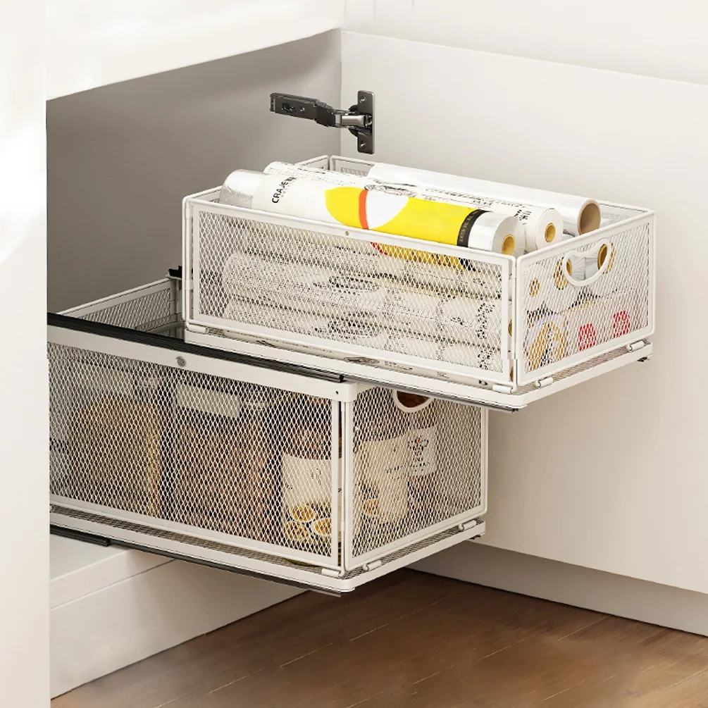 Baoyouni Stackable Under Sink Organizer Metal Wire Storage