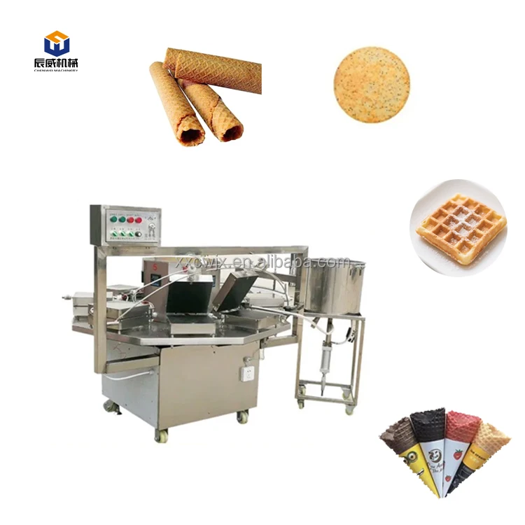 Factory Supply Customizable Size Automatic Crispy Egg Roll Ice Cream  Cone Rolling Machine Waffle Cone Making Machine