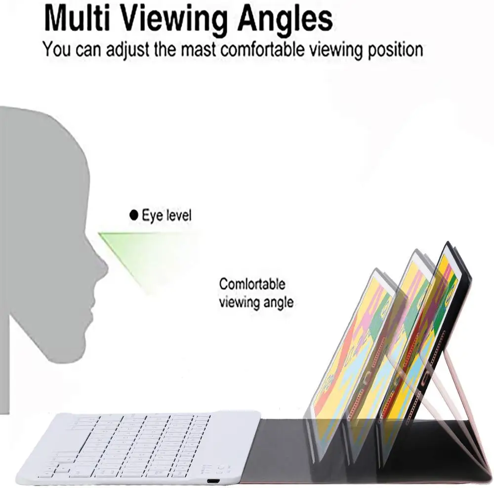 Съемная Беспроводная клавиатура, кожаный чехол, чехол для планшета, клавиатура для iPad 10,2 2019