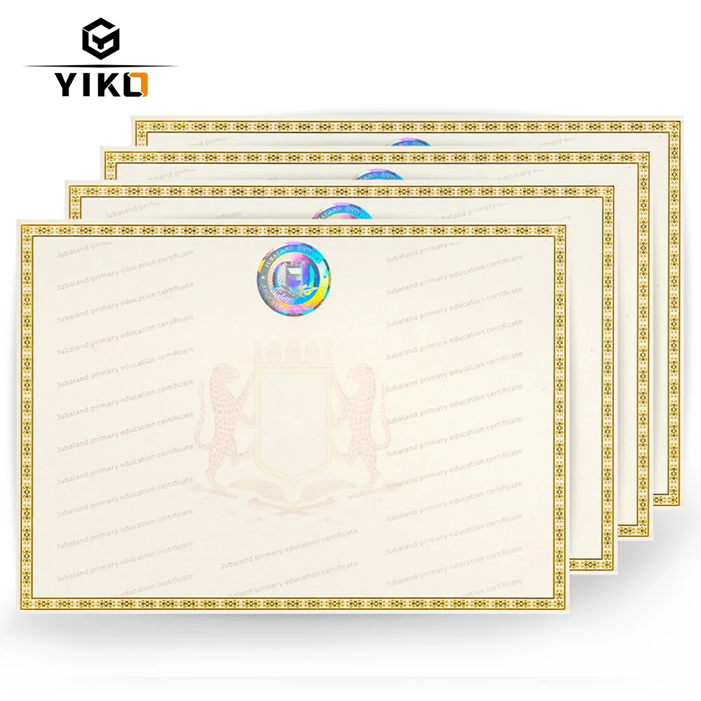 Сертификат на заказ в виде охранной бумаги А4 Золотая фольга для горячего тиснения картонный плакат и этикетка поздравлений