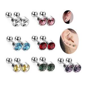 Xinfocus  2026 New Design Stainless Steel Earrings Tragus Cartilage Helix Piercing Ear Stud Rings Fashion Women Piercing