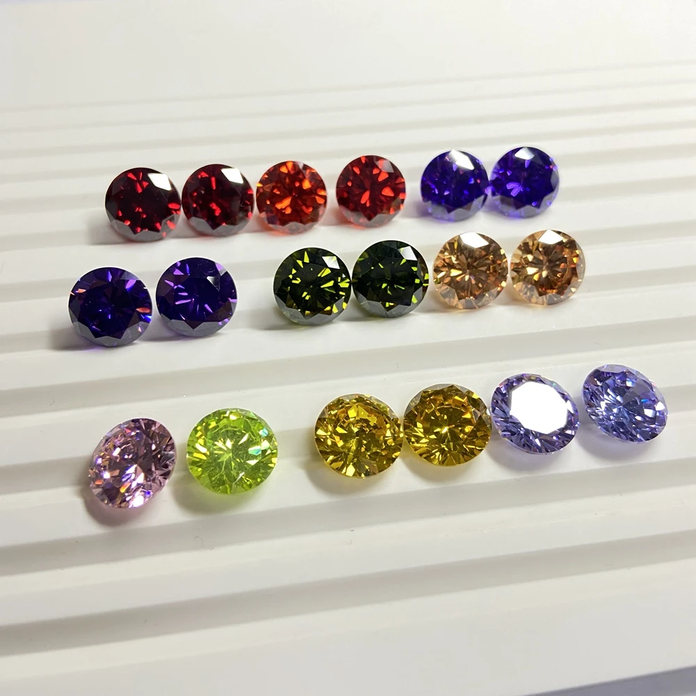 thumbnail image 2 of Bulk Mix Of Lab-Created Cubic Zirconia Loose Stones – Round Cut, 1mm To 12mm, 12 Colors 2 of 6