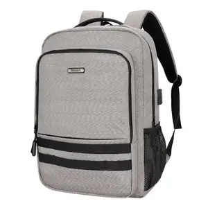 For OMASKA Wholesale Mens Large Capacity Laptop Backpack Waterproof USB Lining in Polyester Zipper Closure