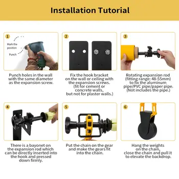 Backdrop 4 Roller Wall Mounting Manual Background Support System Ceiling Background Holder for Video Studio Equipment detail image