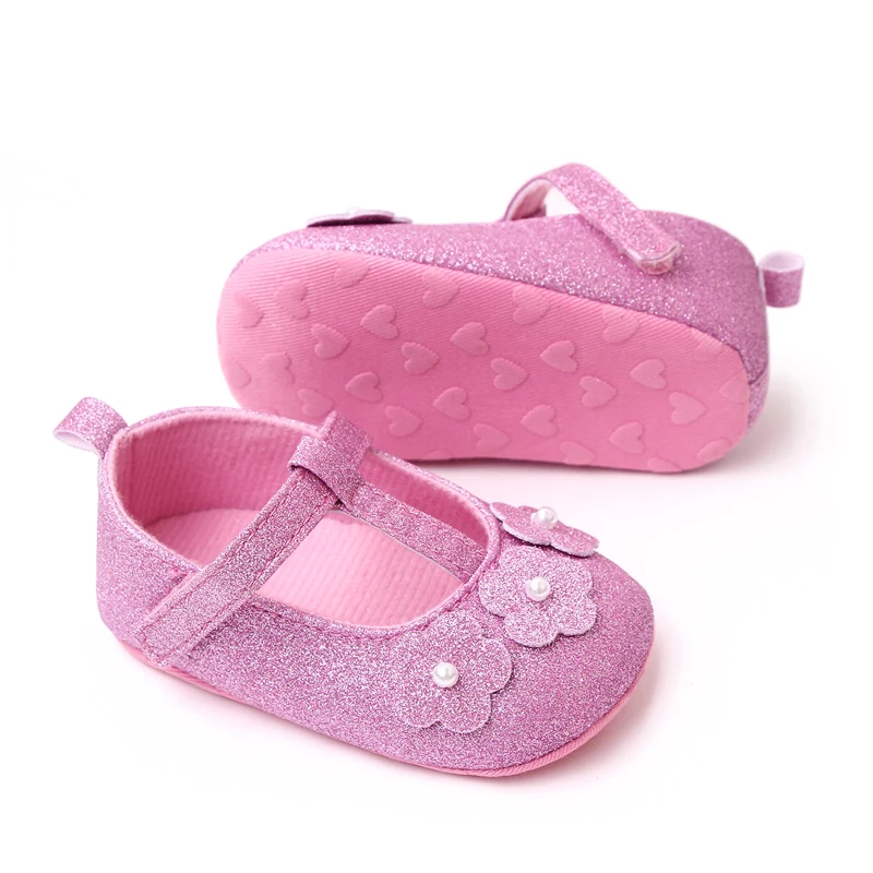 Beautiful Bling Glitter Material Fancy Baby Girl Shoes Newborn Infant Shoes for Girls details
