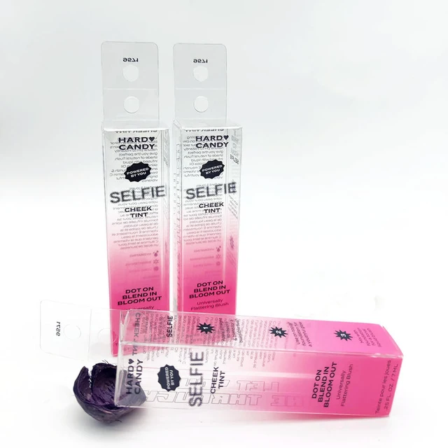 Custom Logo PP PET  PVC printed box for lipstick Folding Cosmetic lip gloss box clear  box for lipstick