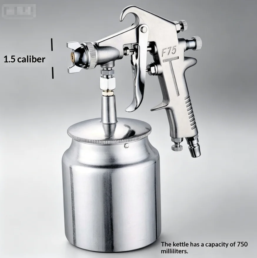 TEBAK F75 Air Undercoating Spray Gun | Suction Feed Aluminum Body | Automotive Rust Proofing & Chip Guard Application
