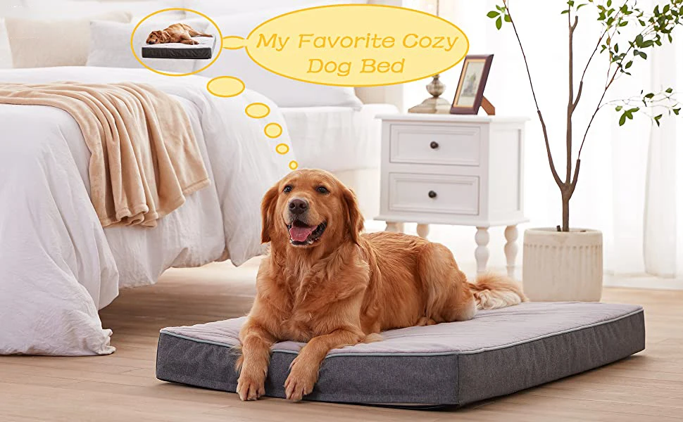 Pet Cooling Dog Beds For Large Dogs Plush Orthopedic Memory Foam Dog