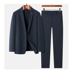 Puffon Men's Casual Business Suits 2-Piece Set with Single Breasted Closure and Breathable Pants 2-Button Style