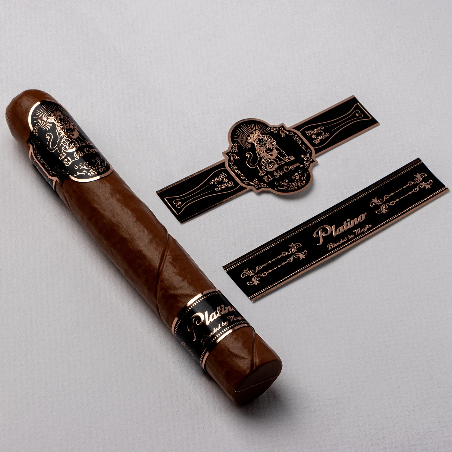 Custom UV Spot Logo Printing Personalized Non Glue Paper Cigar Band Ring Label Hot Stamp 24k Gold Foil Embossed Cigar Bands