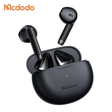 Mcdodo Round Black Cute Mini Pebble Design TWS Earphone With Case AI Sport Wireless BT5.0 IP54 Waterproof Headphones Earphone