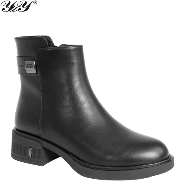 Wholesale YZY Women design and CLASSIC winter work boots with black microfiber leather