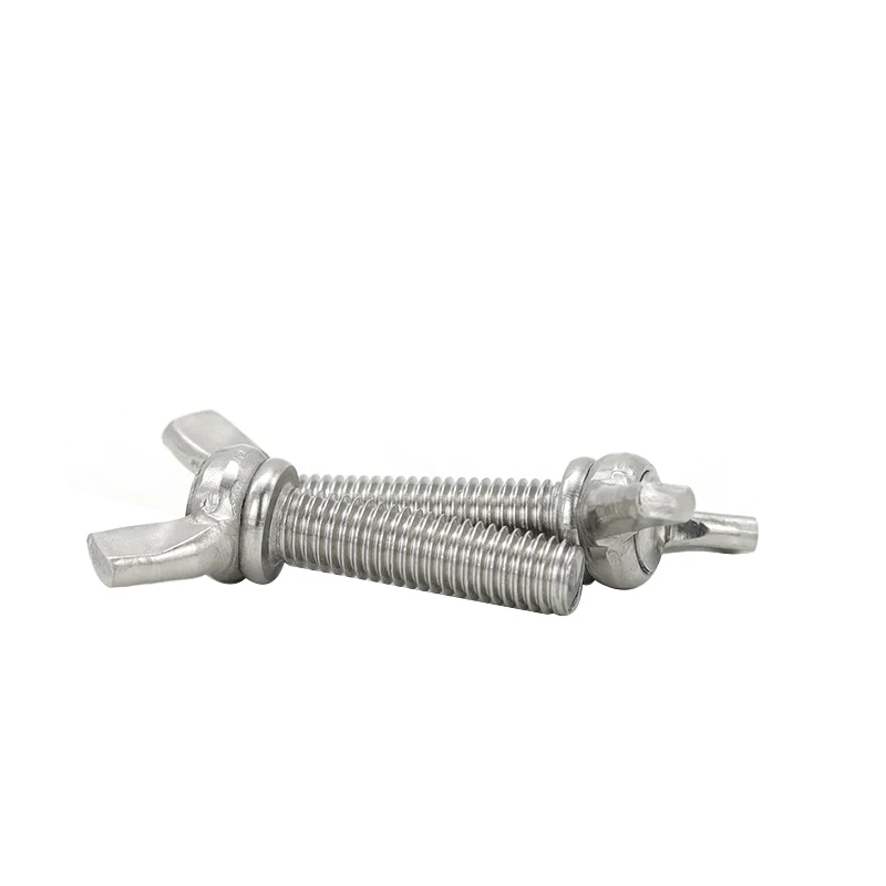 High Quality 304 Stainless Steel Butterfly Wing Head Bolt  Wing Nut M3 M4 Thread Available Various Lengths