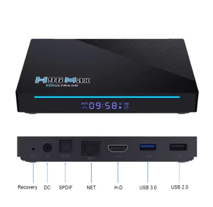 Factory Price Favourite HD Android 11 TV Box OEM/ODM Quad-core H96 Max RK3566 4K BT 100/1000M Settop Box