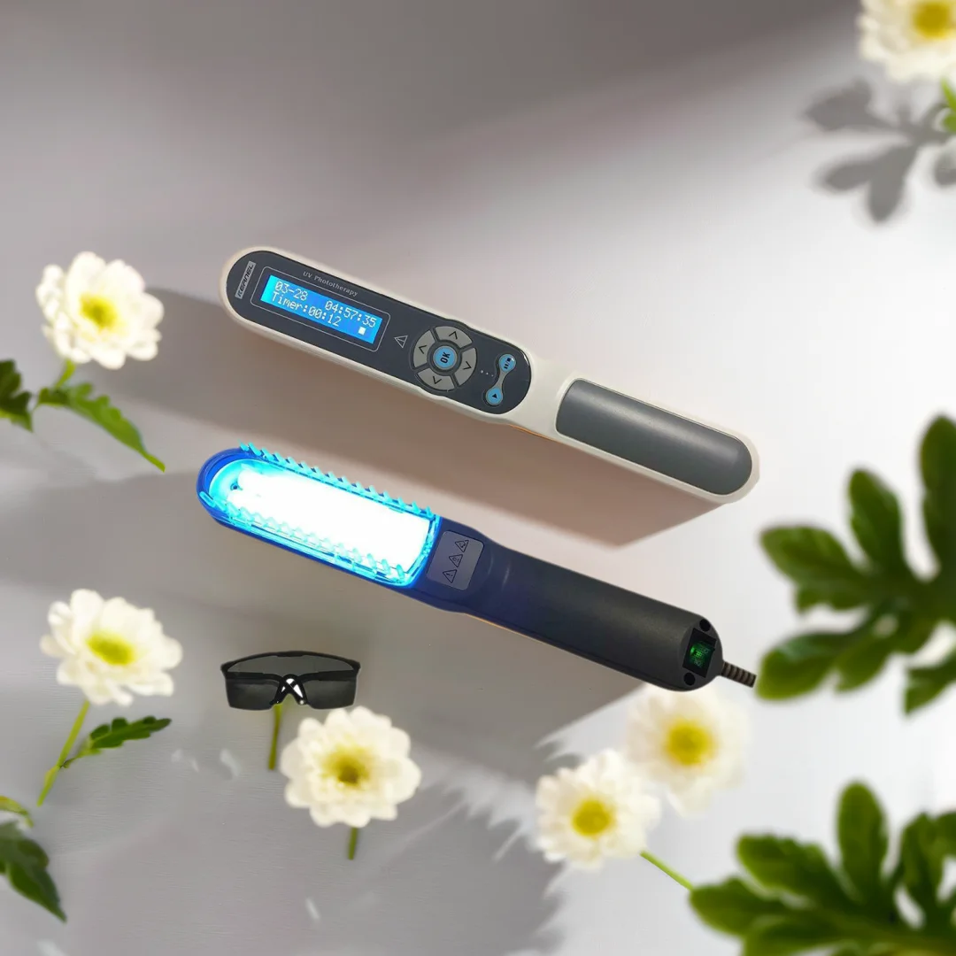 本物のPHILIPPS電球ハンドヘルドUVB狭帯域光線療法ランプ安全な