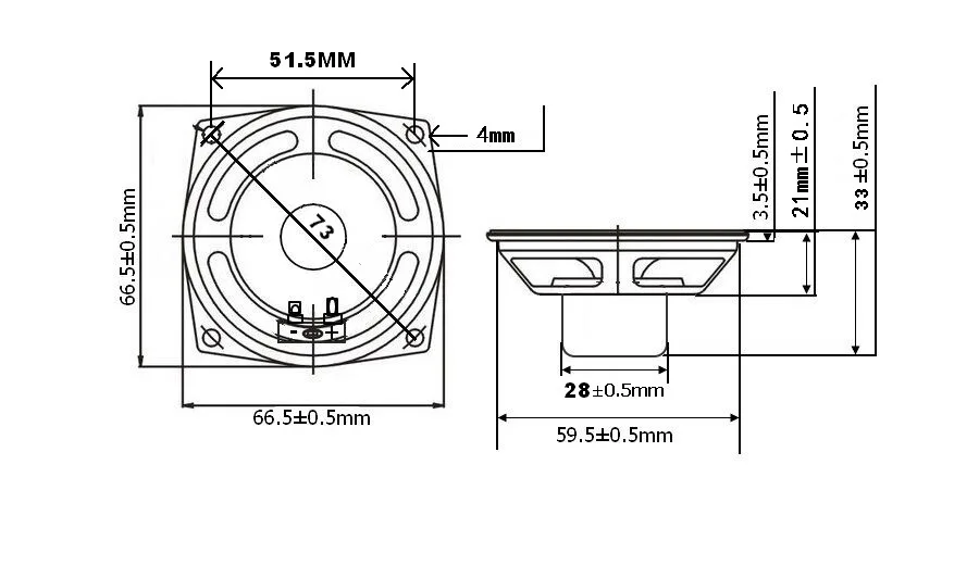 2.5 Inch Neodymium Magnet Speaker - Ilouder QY66F20-2F-LA-L1