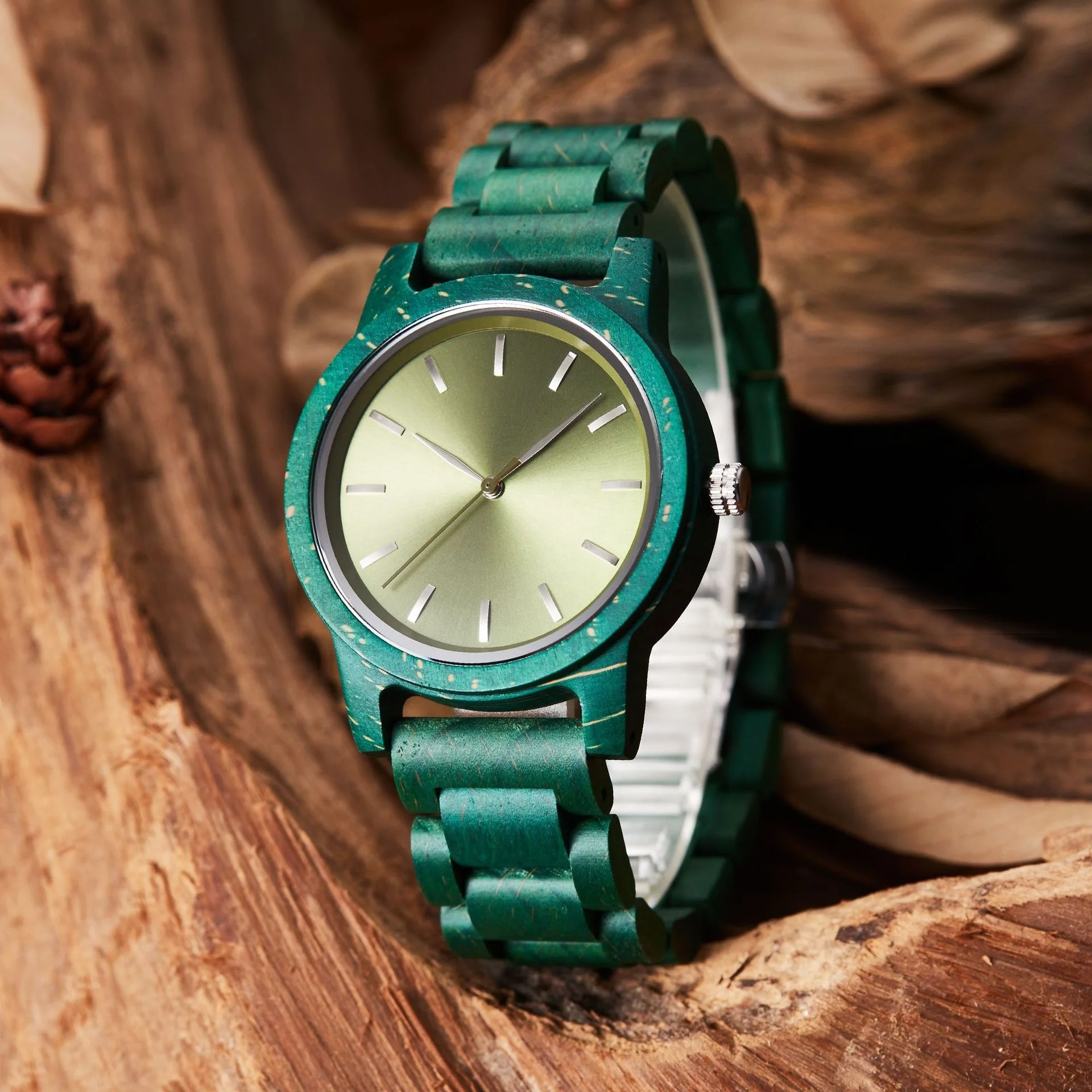 Japan Quartz Wood Watch Handmade Minimalist Men's Timepiece