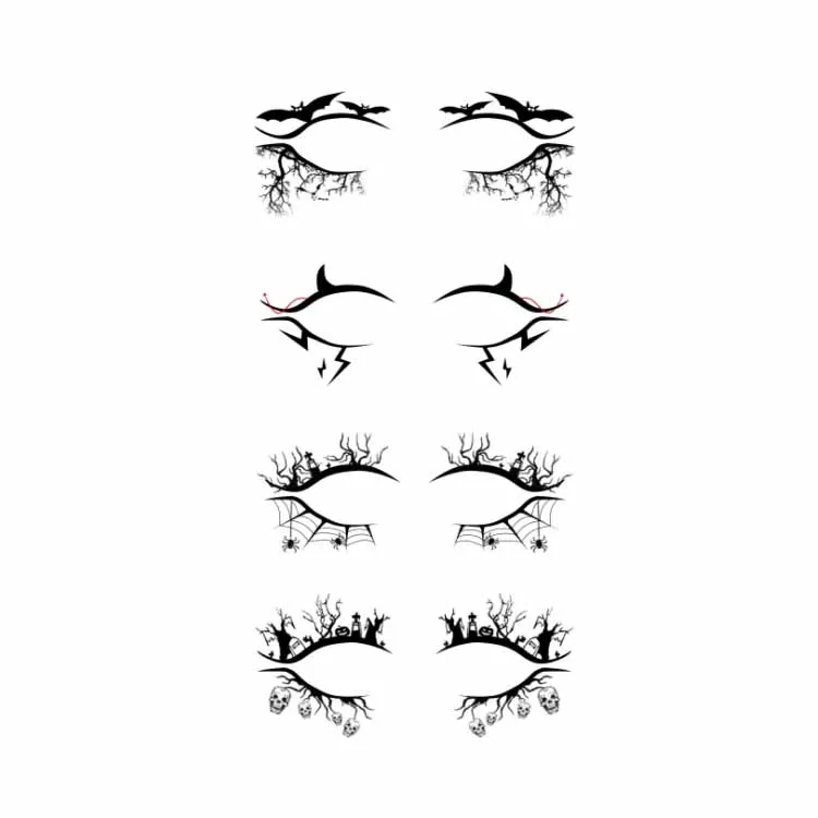 Хэллоуин временный глаз наклейки для временных татуировок Diy водонепроницаемая светодиодная вспышка одноразовые тени для век Карандаш для глаз и стикером с изображением рожицы