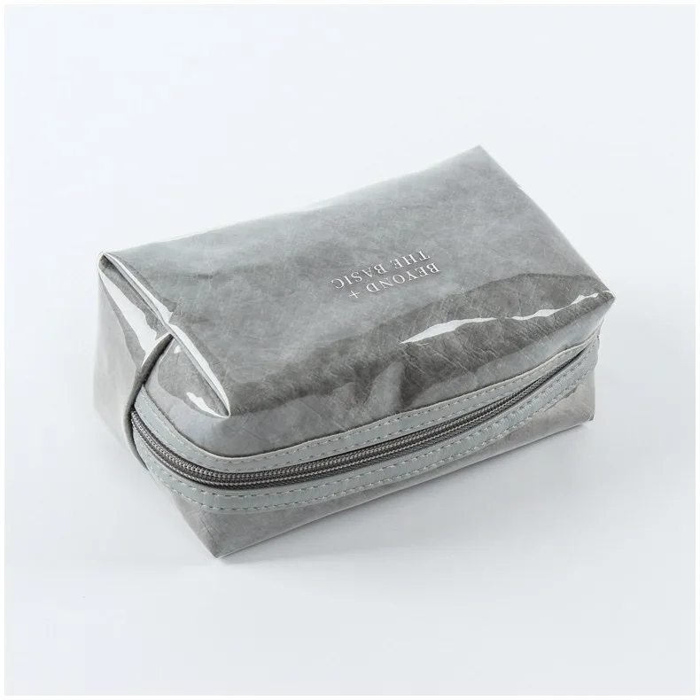 Factory Direct Washed Kraft Paper Covered PVC Waterproof Travel Paper Make UP Bag