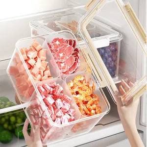 Modern Transparent Food Grade  Storage Box  Refrigerator Storage Organizer for Fruit Vegetables Freezer Food