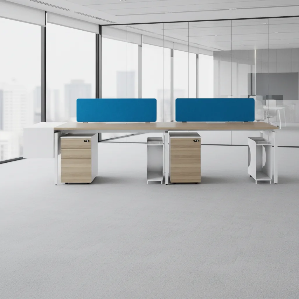 Modern Mid-Sized Wood Standing Work Desk with Cable Management Durable Design Freestanding Office Furniture 5