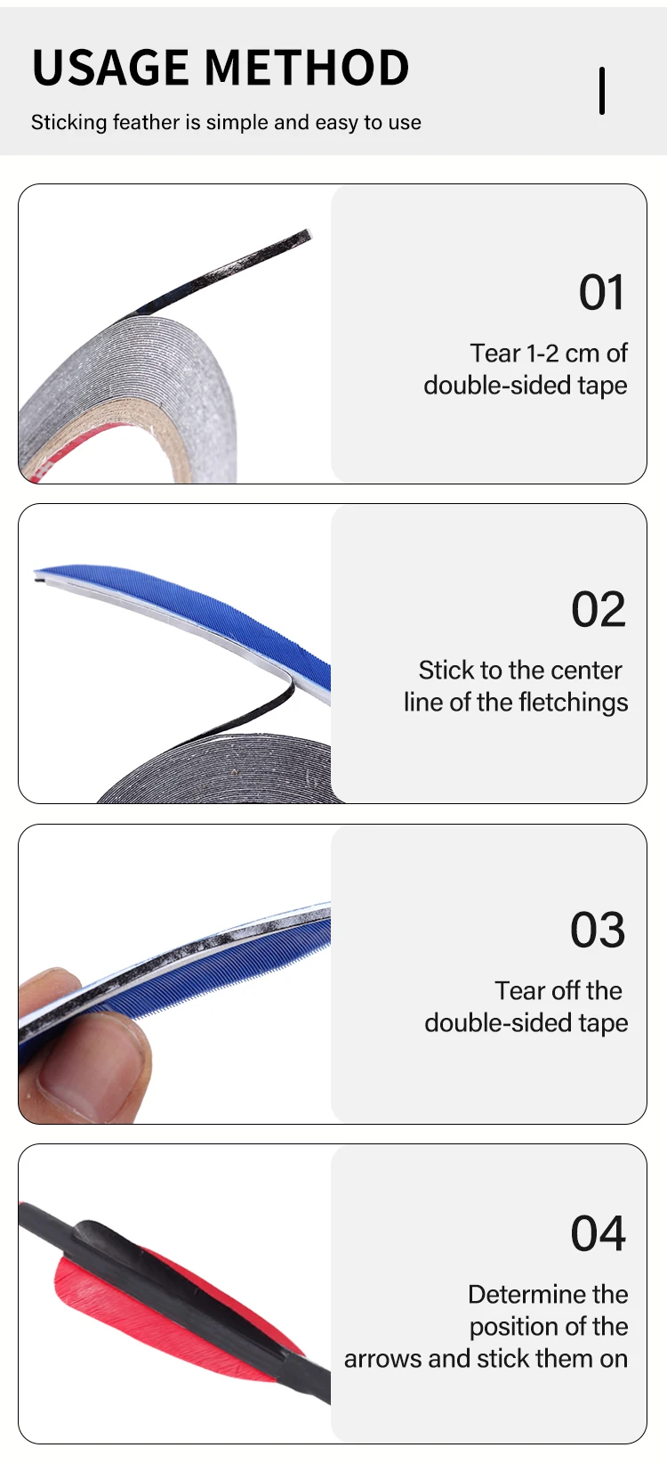 Spg Archery Double Sided Tape Fletching Glue Arrow Turkey Feather Vanes