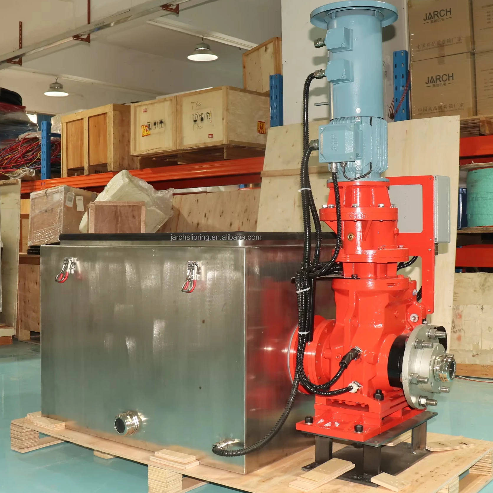 Large Strength Motor Driven Cable Reel Slip Ring  Gantry Crane Electric Rewind Hysteresis Cable Reel Drum for Power Railway Cart