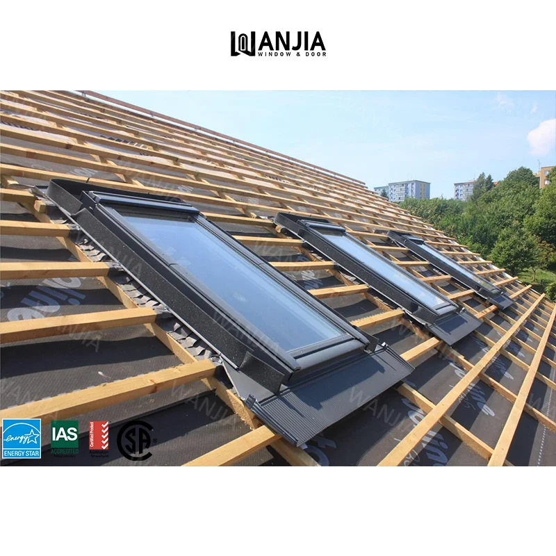 WANJIA Factory Direct Customized Glass Window Soundproof Double Glazed Roof Window Waterproof Aluminum Skylight