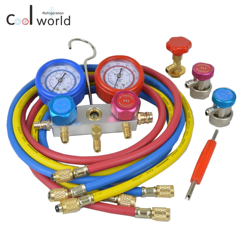High Quality Aluminum Body R134a Refrigeration Manifold Gauge Set With