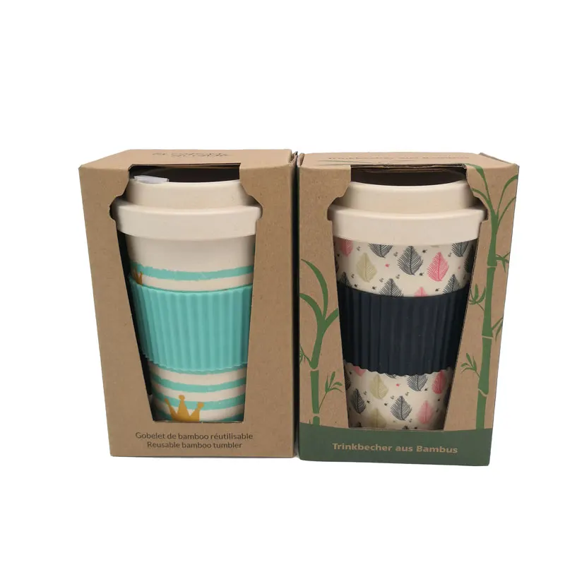 High Quality Portable Custom Print Re-Usable Bamboo Coffee Cups