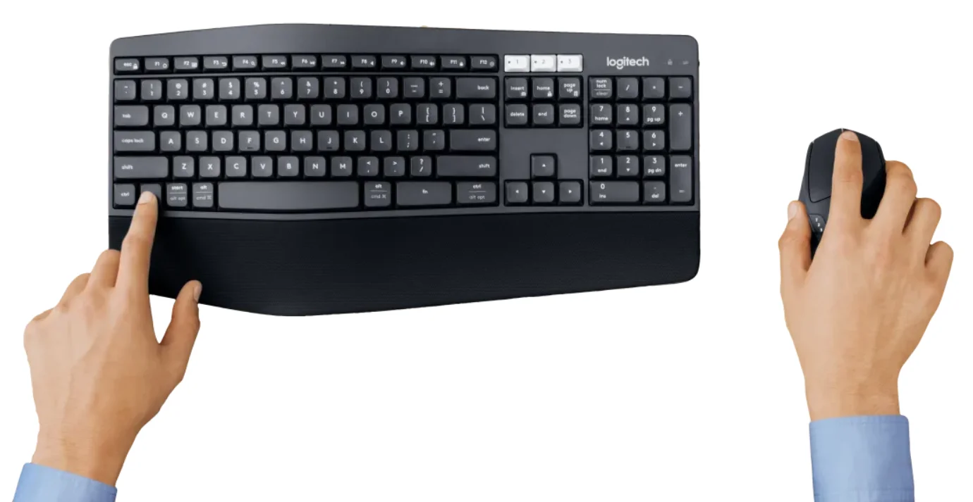 Logitech Mk850 Wireless Keyboard Mouse Combination Blue Tooth Usb With