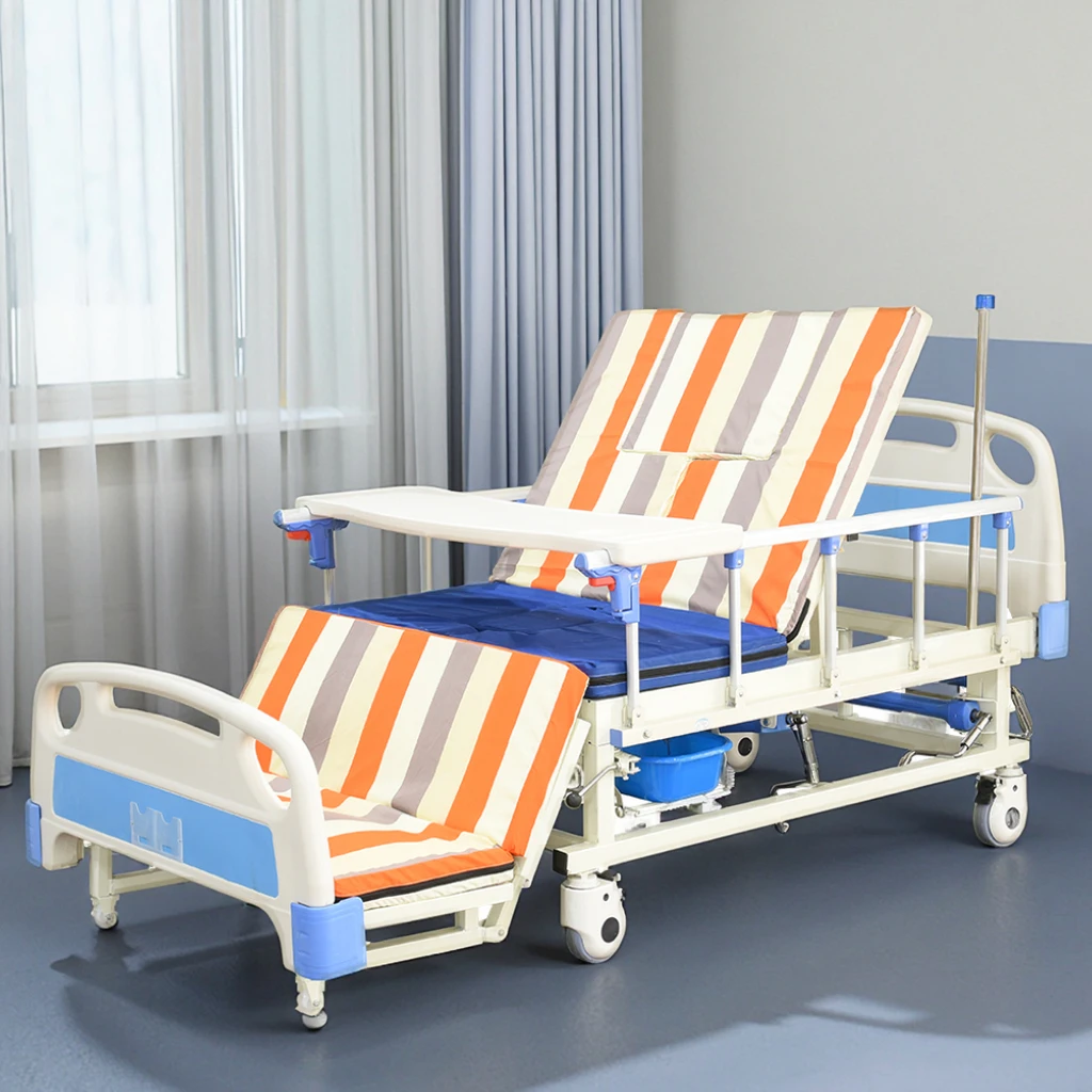 Manual Five Rail Full Curved Adjustable Infusion Bed System-Hospital Therapeutic Nursing Equipment with Toilet Function 2
