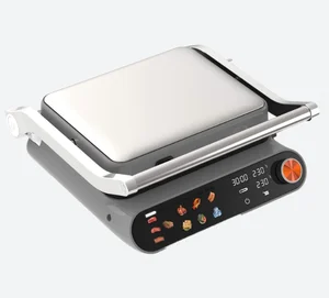 Stainless Steel Adjustable Temperature Digital Display Timer 4-Slice Large Detachable Plate Electric Press