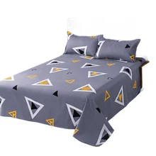 Hot selling new frosted single and double student dormitory bed sheets ultra-fine fiber bed sheet set printed flat bed