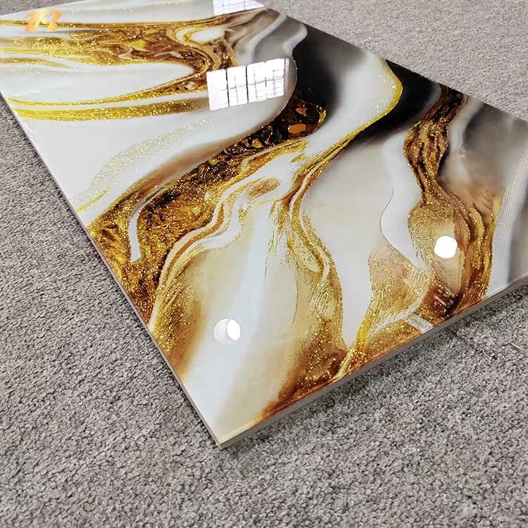 Springletile Foshan Mirror Floor Tiles for Hotel Gold Ceramic Polish Glossy Living Rooms Interior Luxury Vitrified Tiles