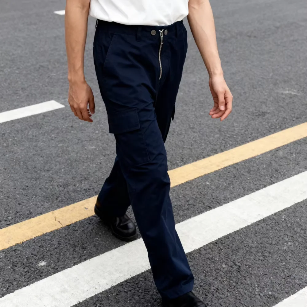 Pantalons décontractés ajustés pour hommes, modèle droit adapté aux quatre saisons, vente en gros directe d’usine